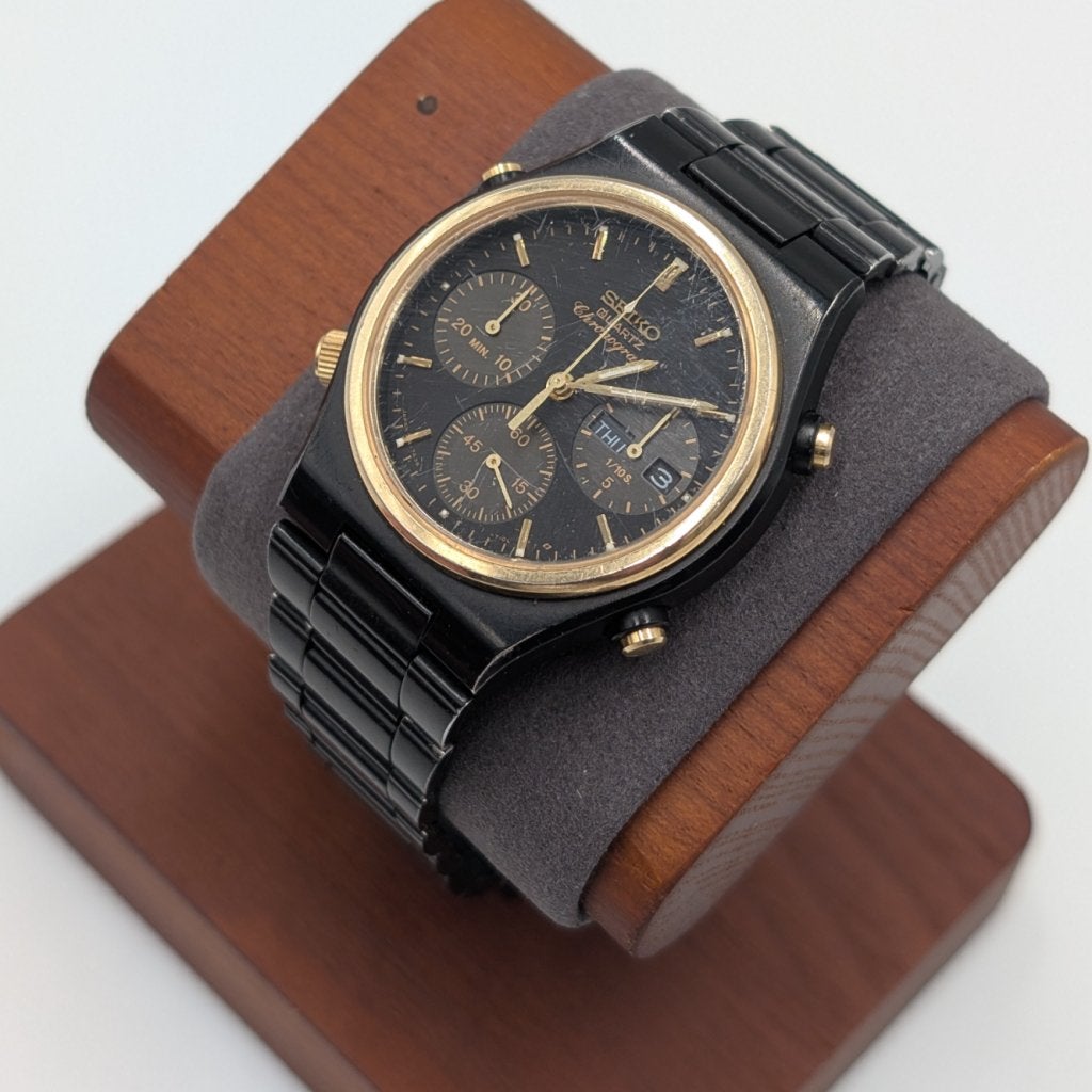 Seiko 7a38-7100 *RARE* Vintage zwart / goud metaal horloge, Seiko, Zo goed als nieuw, Support@seiko.com, 5-11, Akasaka 2-chome
Minato-ku, Tokyo 107-0052
Japan