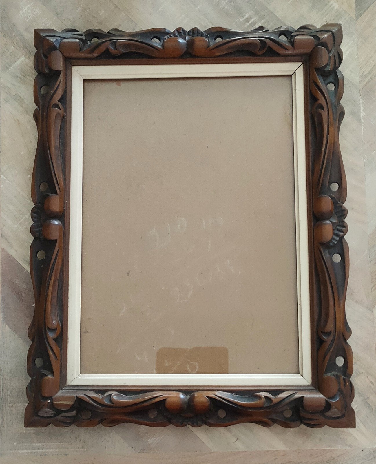 Antieke grote fotolijst met glas, Antiek en Kunst, Ophalen of Verzenden