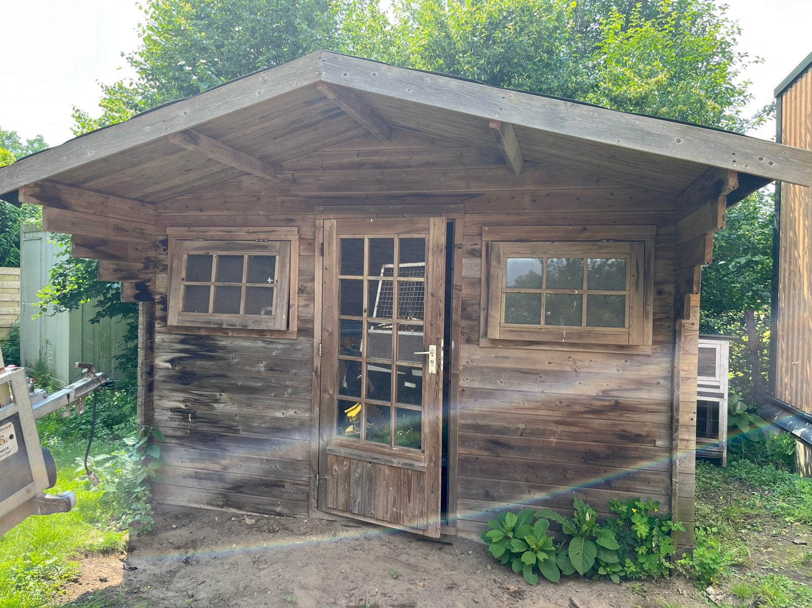 Tuinhuisje / blokhut gratis, Tuin en Terras, Tuinhuizen, Ophalen, Zo goed als nieuw, 250 tot 500 cm, Blokhut