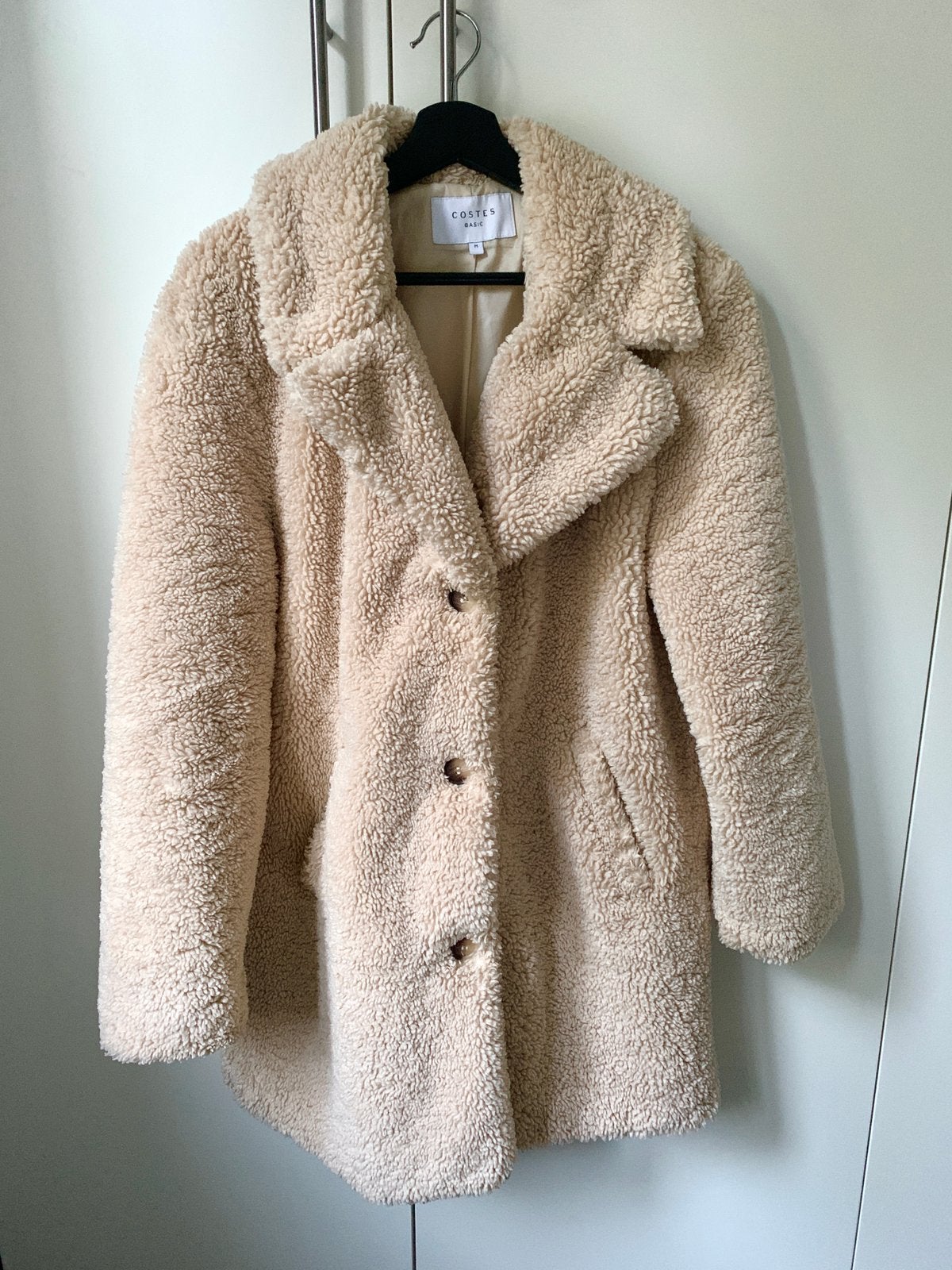 Costes beige teddy jas maat M, Ophalen of Verzenden, Zo goed als nieuw, Maat 38/40 (M), Beige