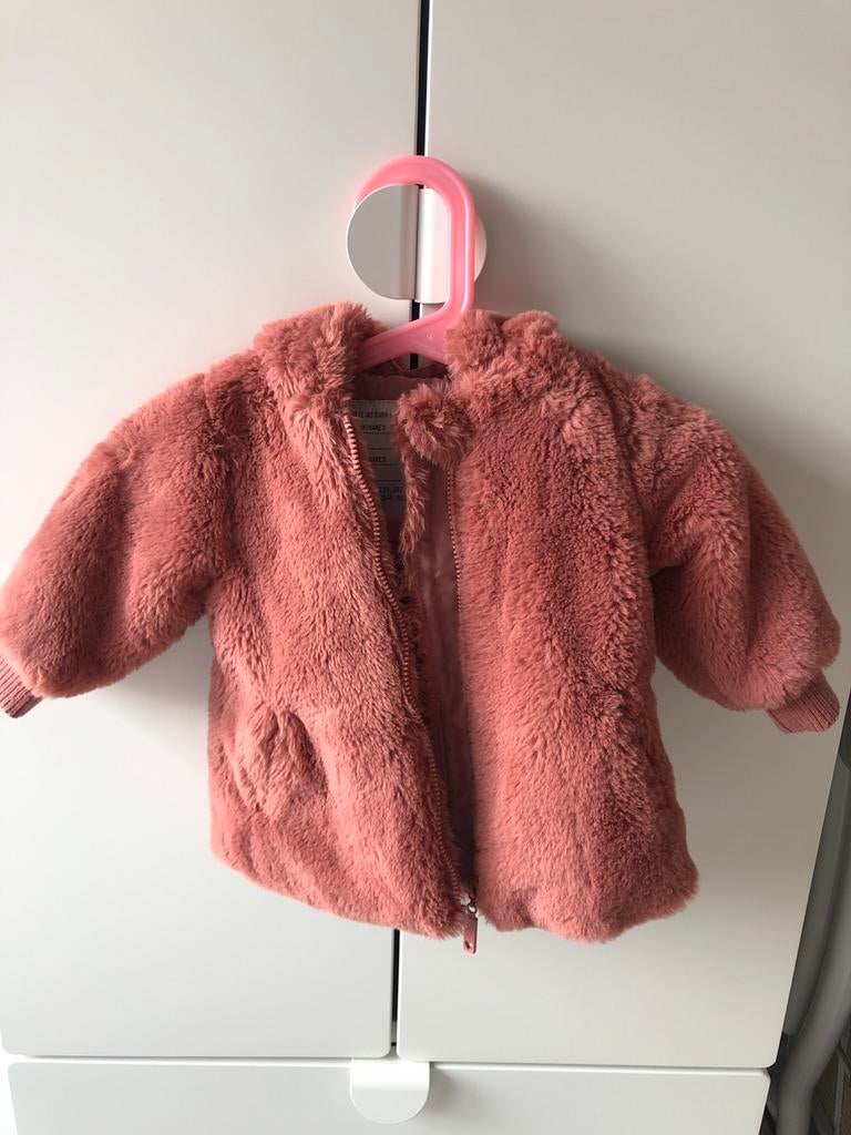 Roze teddy jasje maat 62, Ophalen, Gebruikt, Meisje, Jasje