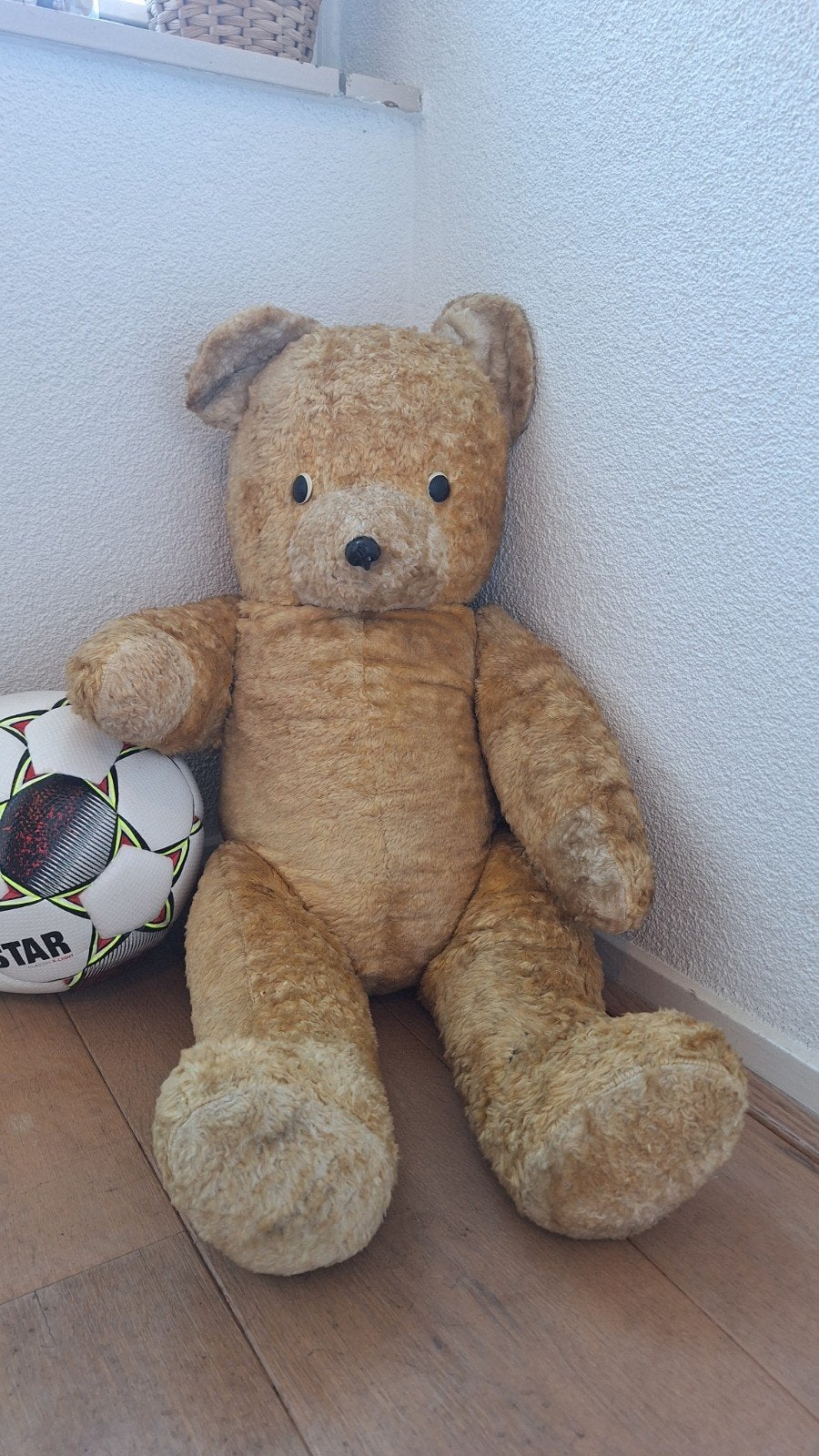 Titel:
Grote Vintage Teddybeer (70 cm) – Houtwol Gevuld – Ja, Ophalen of Verzenden, Gebruikt, Stoffen beer, Overige merken