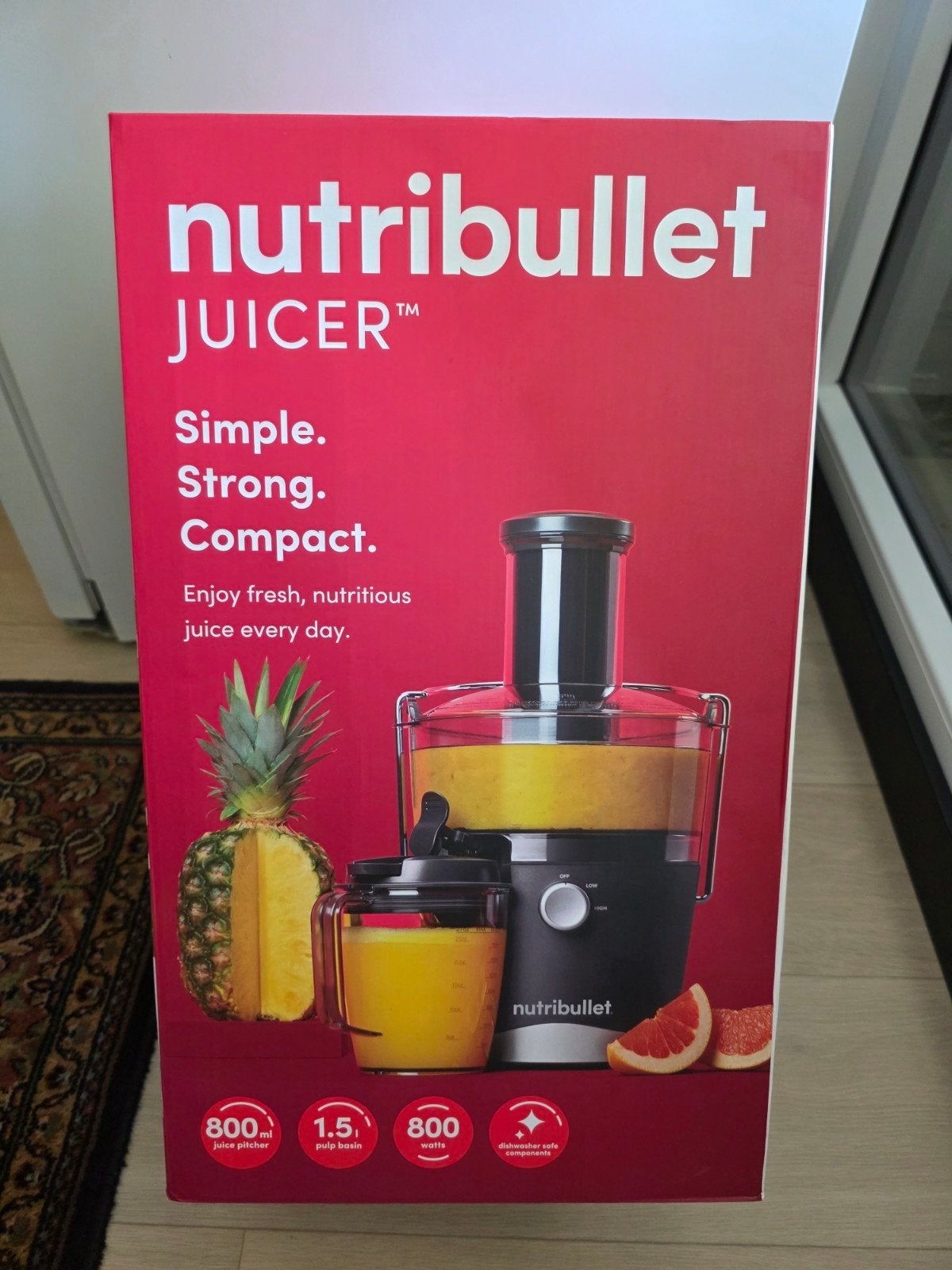 NutriBullet Juicer V07146 800w, Ophalen of Verzenden, Nieuw, Elektrisch, Sapcentrifuge