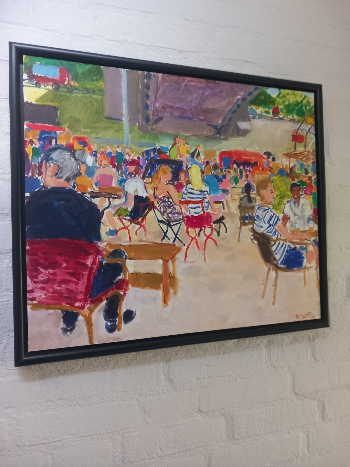 Schilderij Nijmegen de Kaaij - Levendig Stadsgezicht, Ophalen