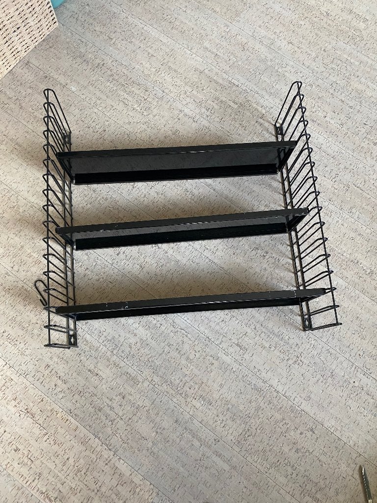 Zwart wandrek Tomado-stijl – 3 planken, Ophalen of Verzenden, Gebruikt