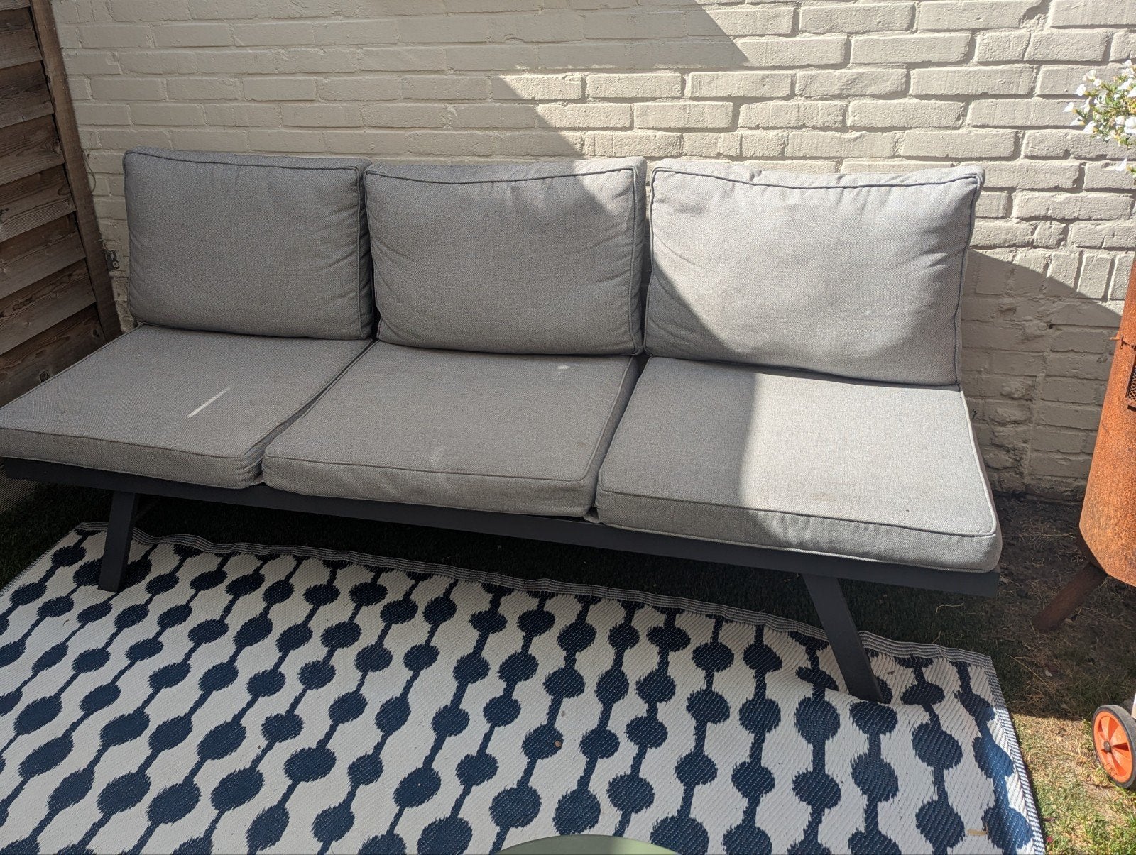 Kees Smit loungebank, verstelbaar, met kussens, Tuin en Terras, Tuinsets en Loungesets, Ophalen, Gebruikt, 3 zitplaatsen, Aluminium