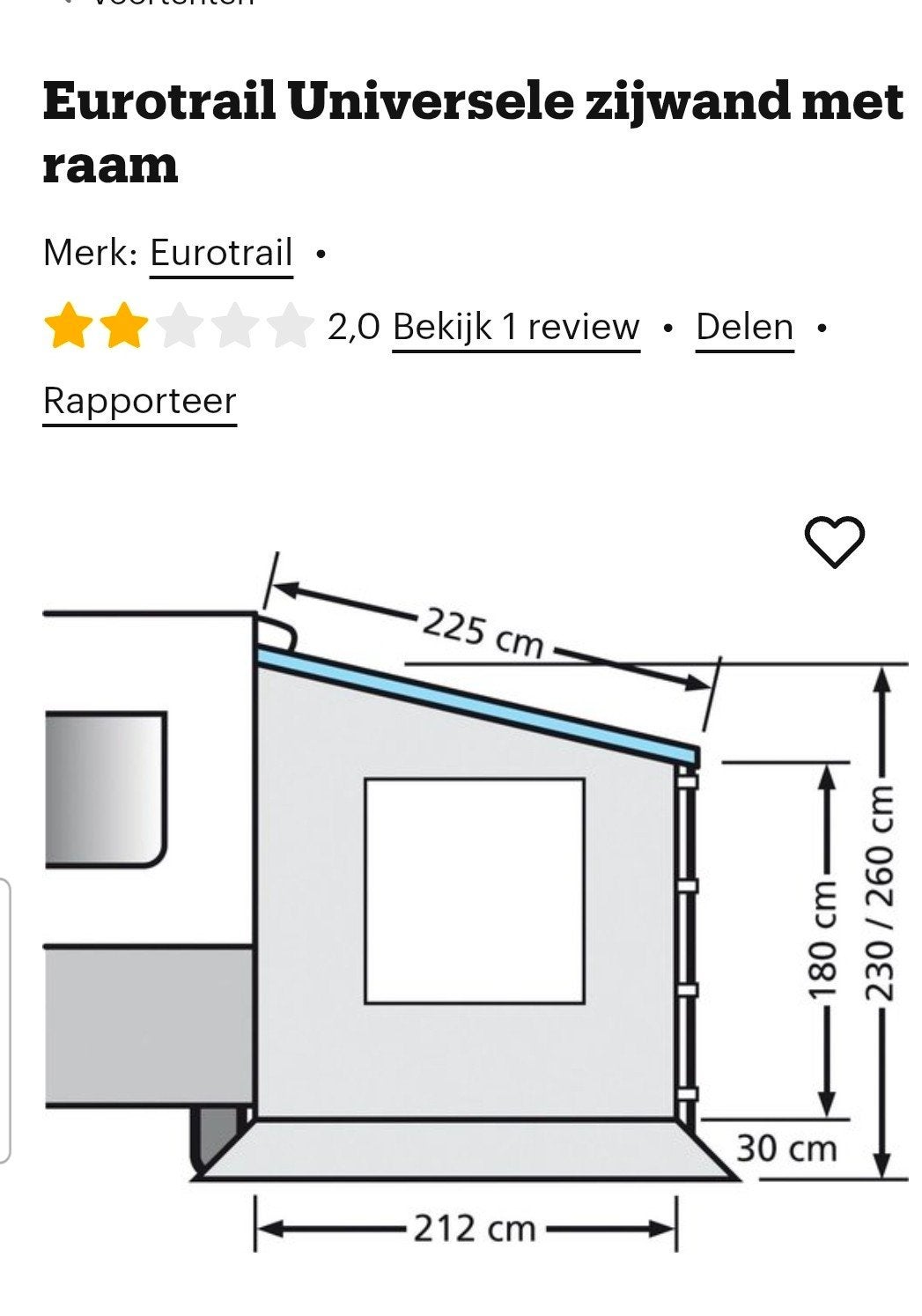 universele zijwand voor caravan luifel, Caravans en Kamperen, Ophalen