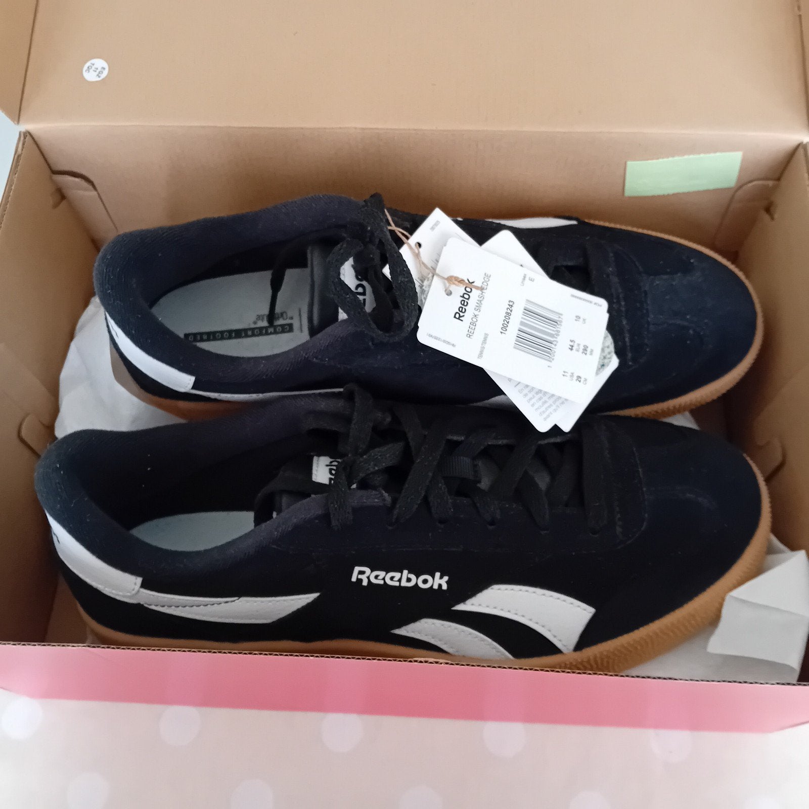 Nieuwe Reebok Smash Edge unisex sportschoenen zwart, mt 44,, Zwart, Nieuw, Ophalen of Verzenden, Sneakers of Gympen
