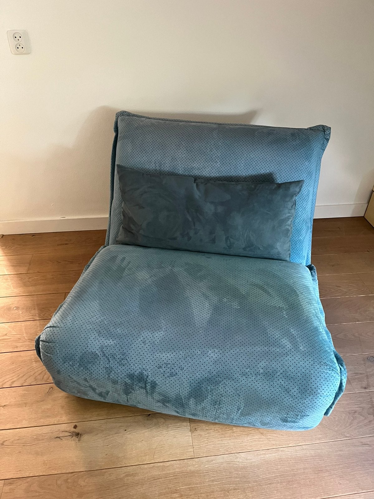 Slaapbank 1 persoons - blauw, Ophalen, Gebruikt, 90 cm, Eenpersoons