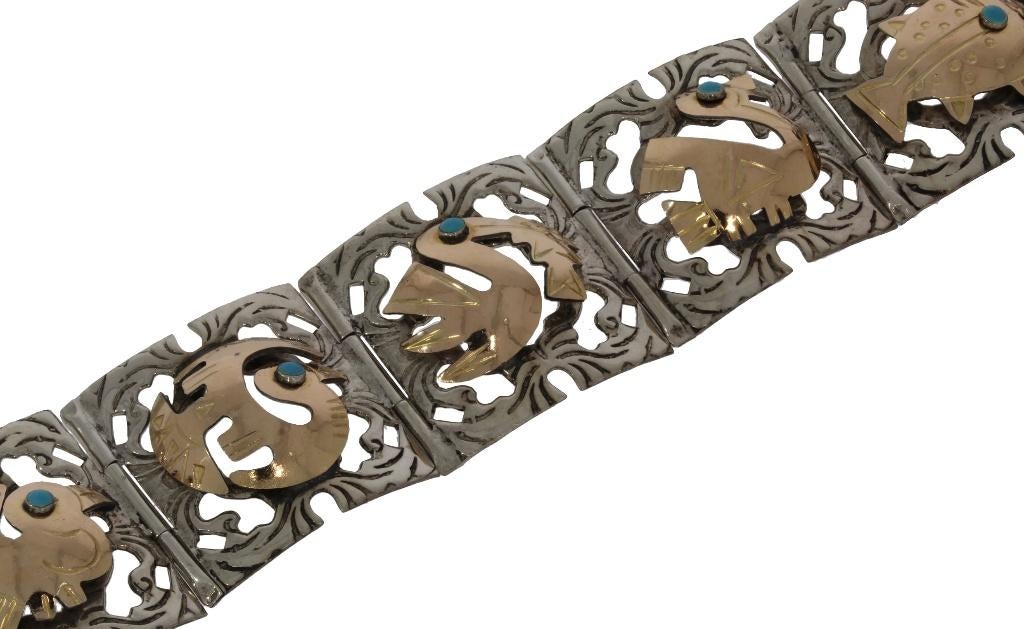 Dieren vogels antieke 14k gouden zilveren armband dames, Sieraden, Tassen en Uiterlijk, Antieke sieraden, Verzenden, Goud, Armband