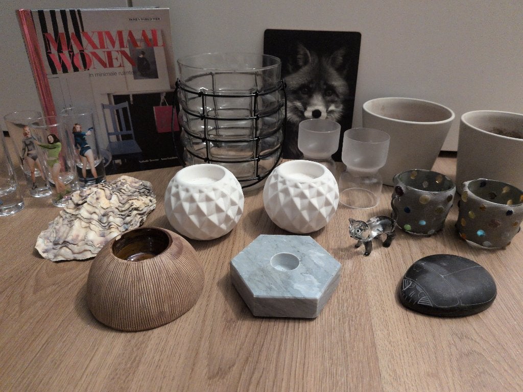 Diverse woonaccessoires: waxinelichthouders, potjes, etc., Ophalen of Verzenden, Zo goed als nieuw