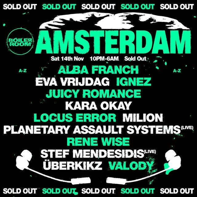 Boiler Room Amsterdam 14 Nov 2026, Eén persoon