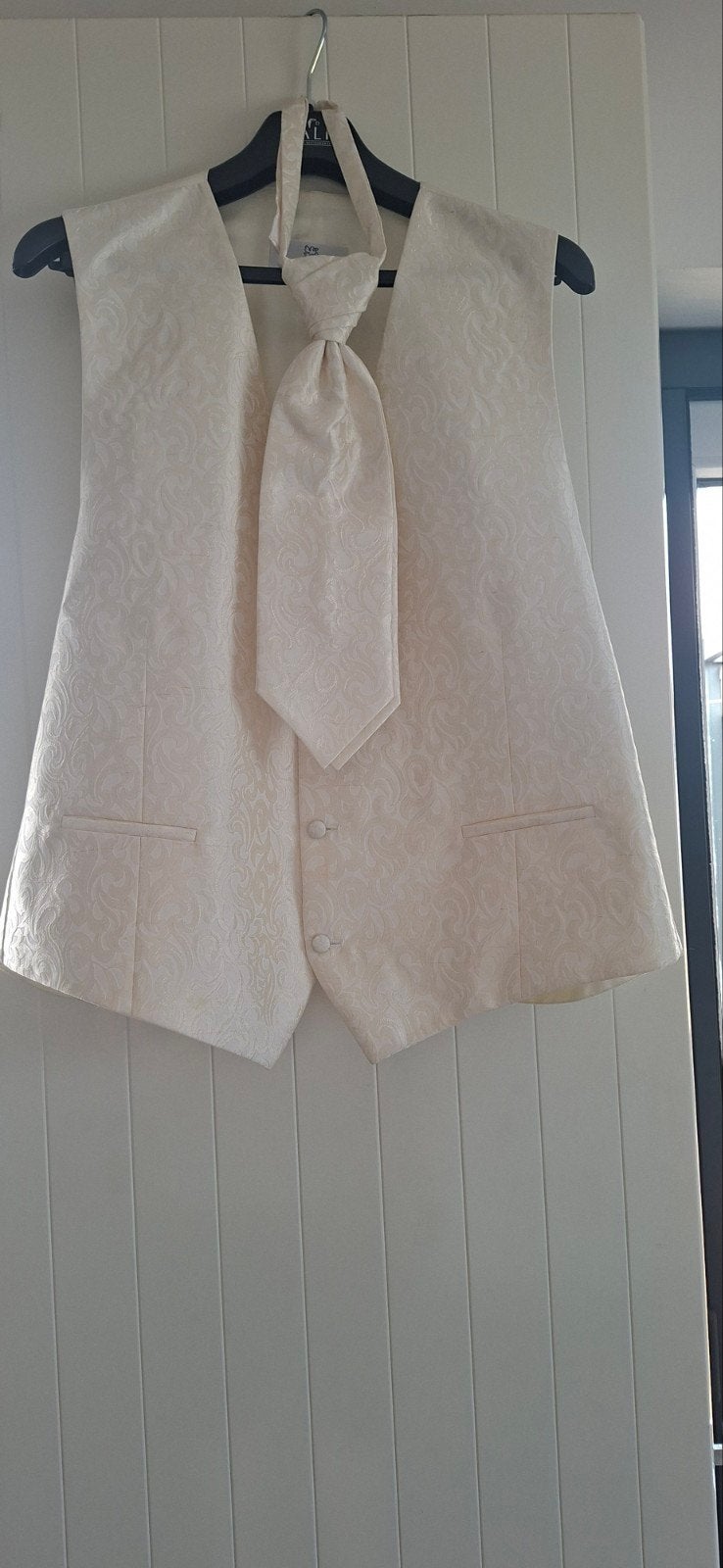 Wilvorst Gilet met plastron en pochet, maat 58, Ophalen of Verzenden, Wit, Ivoor of Crème, Gedragen, Wilvorst