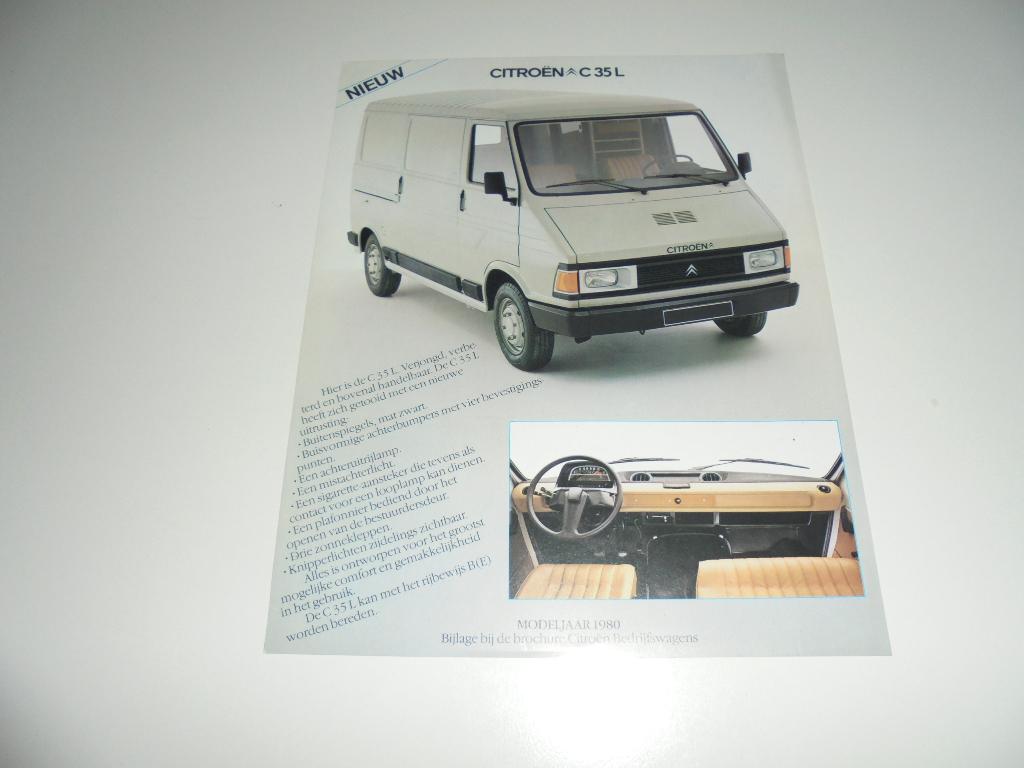 leaflet Citroen C35 L  1980, Ophalen of Verzenden, Zo goed als nieuw, Citroën