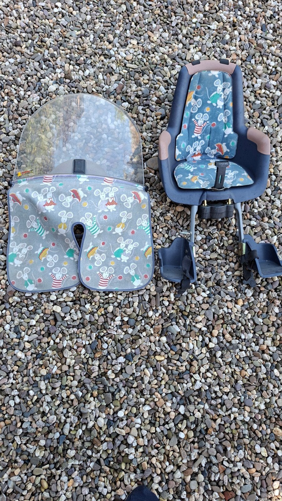 Fietsstoeltje met windscherm, Voorzitje, Ophalen of Verzenden, 0 t/m 13 kg, Gebruikt