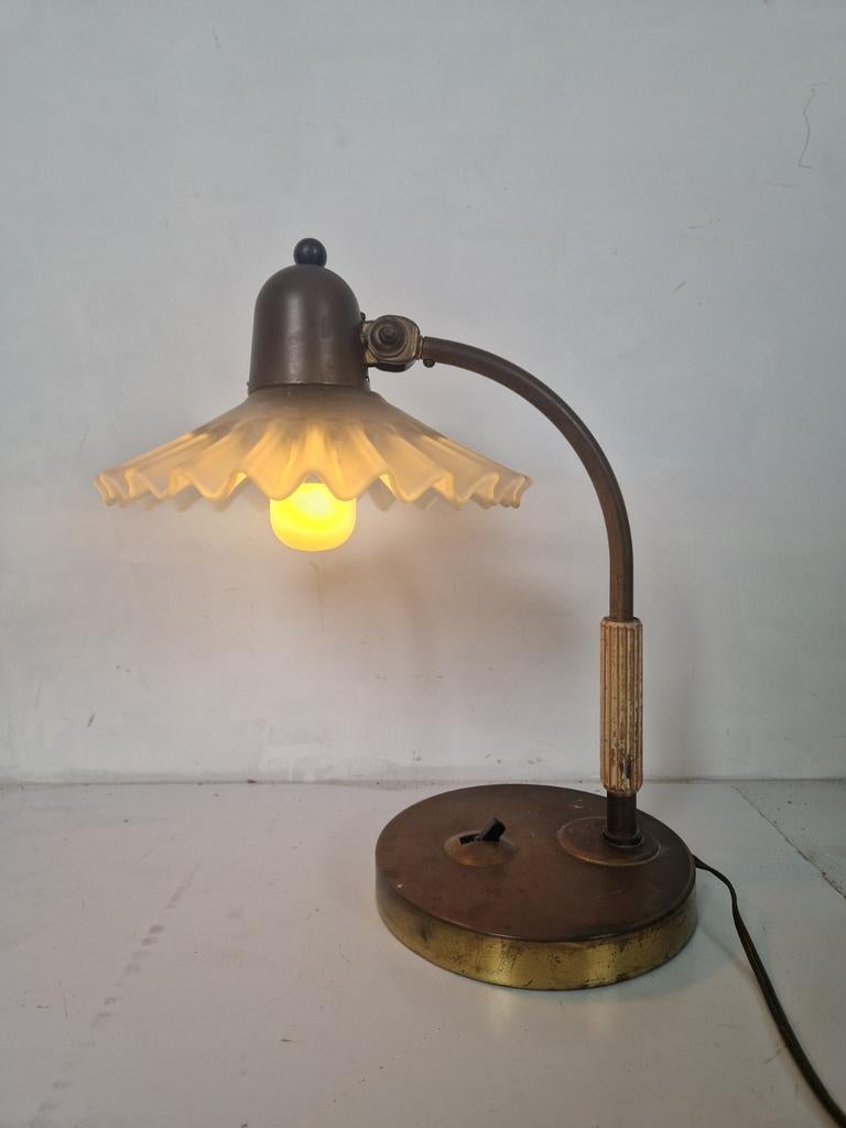 Jaren 30 art deco bureau lamp notaris lamp, Antiek en Kunst, Ophalen of Verzenden