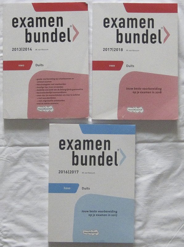 Examenbundel Duits VWO 2017/2018 + 2013/2014, HAVO 2016-2017, Ophalen, VWO, Duits, Zo goed als nieuw