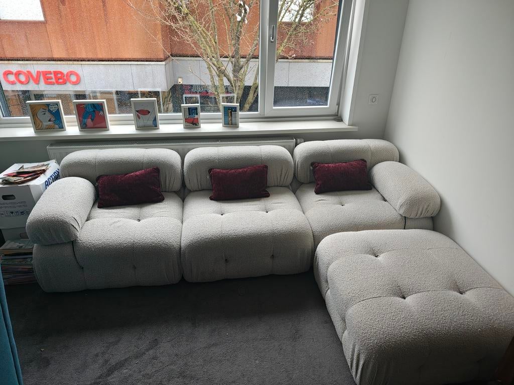 Modulaire bank - 90x90 elementen - Nieuw interieur, Ophalen, 250 tot 300 cm, Gebruikt, Hoekbank