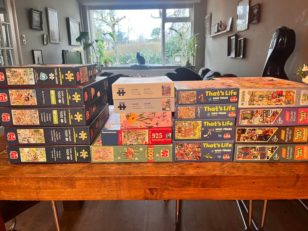 Veel puzzels, Hobby en Vrije tijd, Denksport en Puzzels, Ophalen, 500 t/m 1500 stukjes, Gebruikt, Legpuzzel