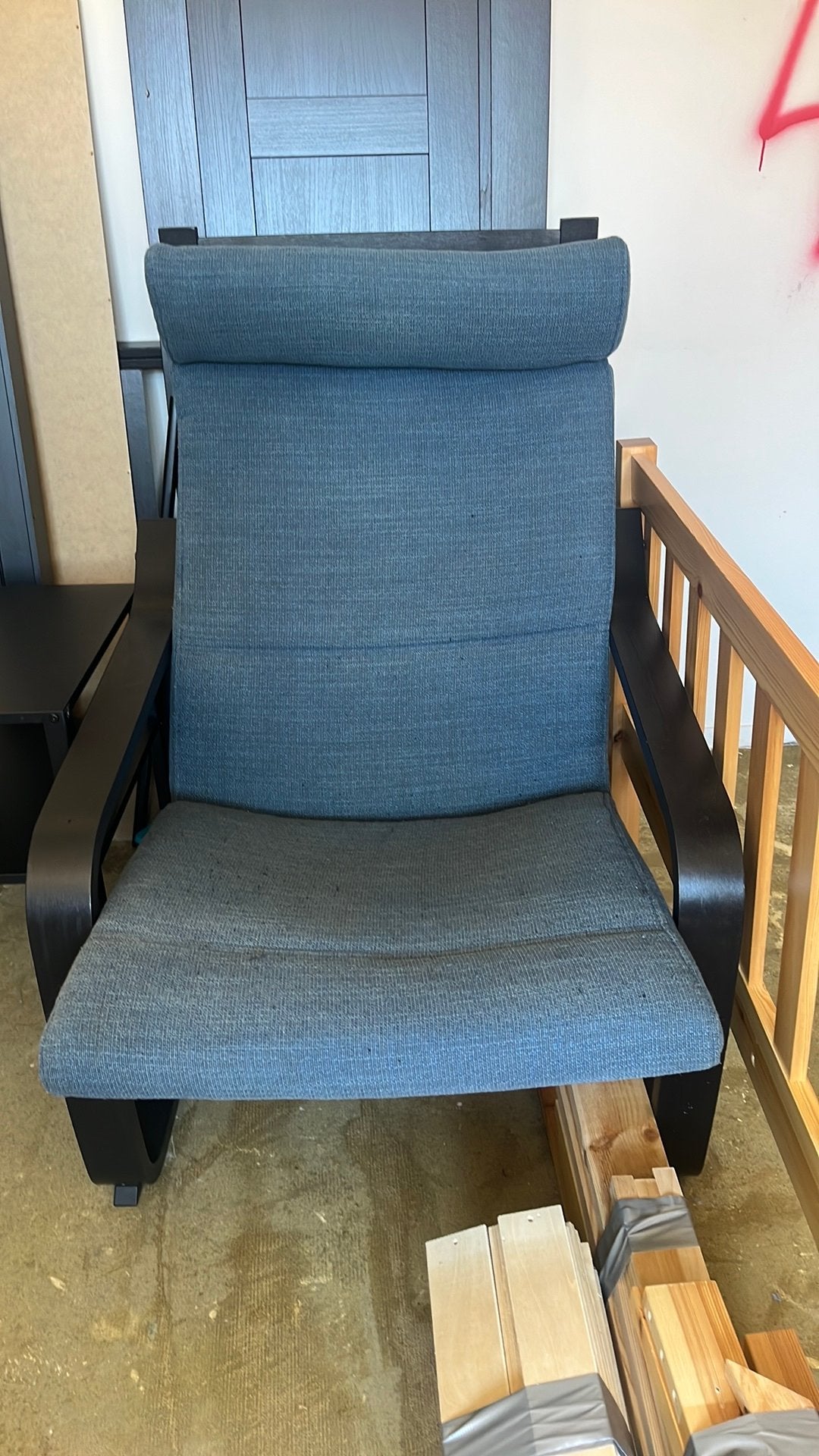 Gratis af te halen Ikea Poäng fauteuil., Huis en Inrichting, Fauteuils, Ophalen, Gebruikt, 75 tot 100 cm, Stof