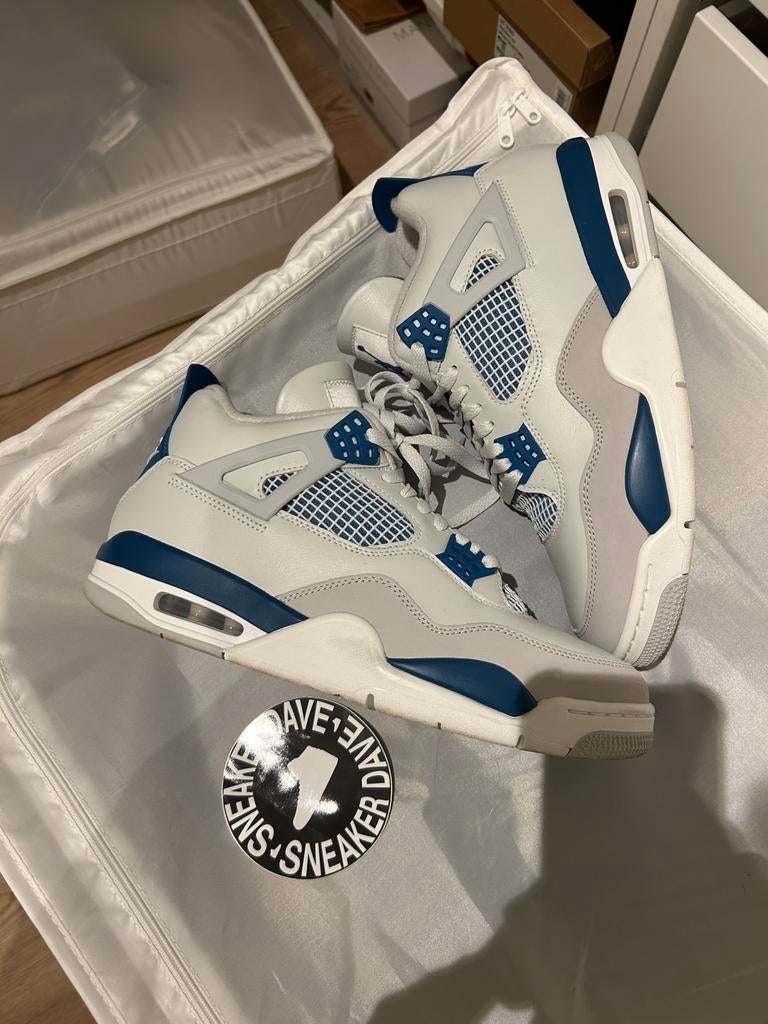 Nike Air Jordan 4 Military Blue 45, Wit, Ophalen of Verzenden, Sneakers of Gympen, Zo goed als nieuw