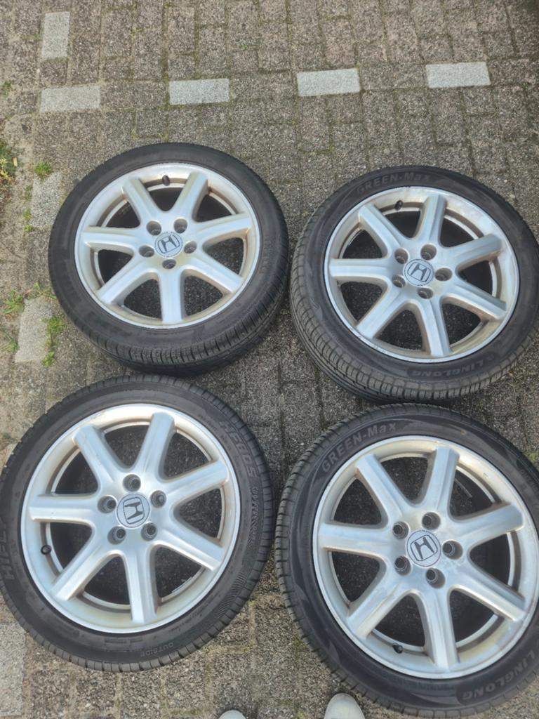 Honda civic banden met wielen 225/45/r17 94w, Gebruikt, 17 inch, Ophalen of Verzenden, Band(en)