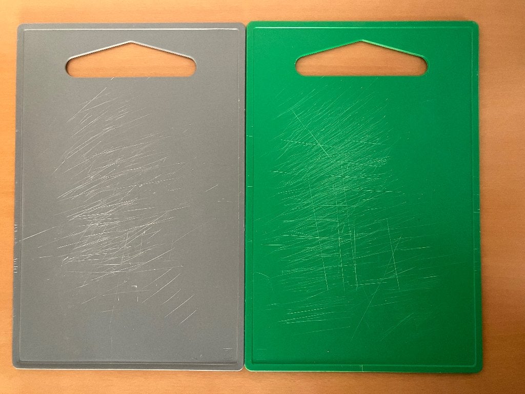 2 dunne snijplanken Groen en Grijs, Ophalen of Verzenden, Gebruikt
