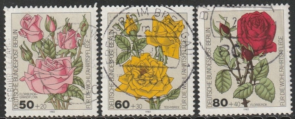 Berlijn 1982 680/682 Rozen, Gest, Ophalen of Verzenden, Overige periodes, Gestempeld