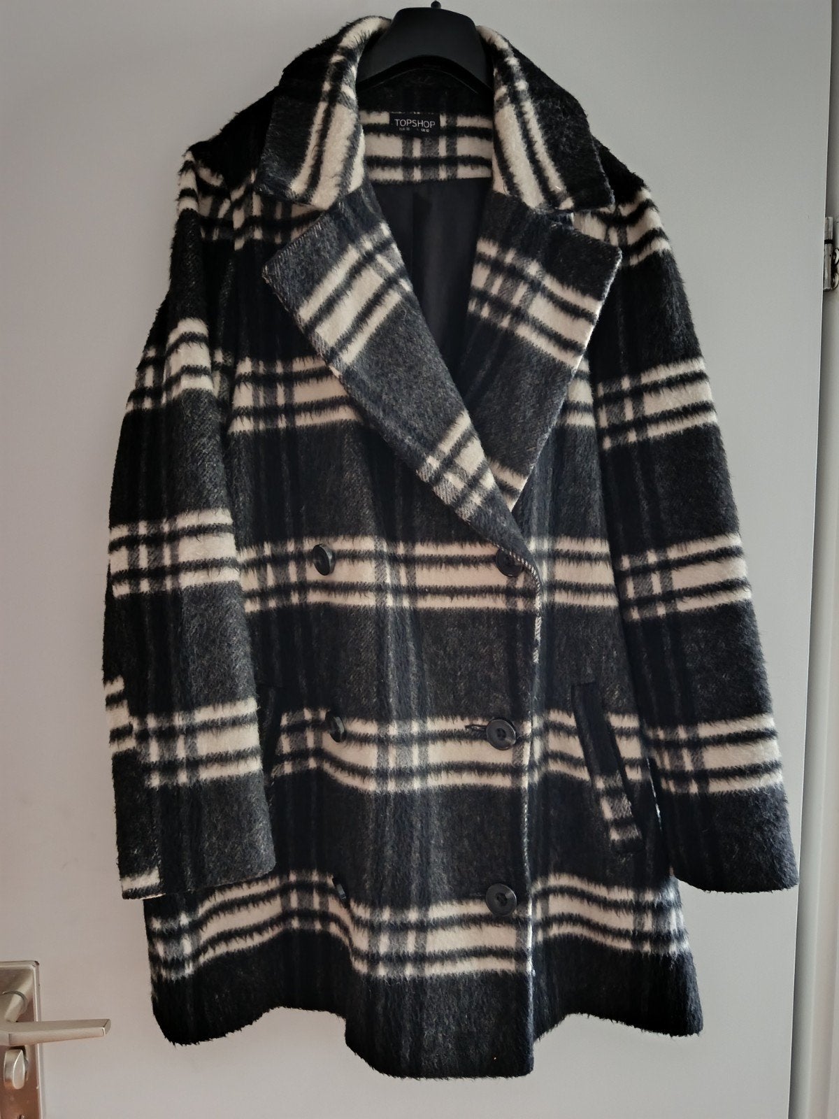 Topshop Geruite Winterjas - Maat 38, Maat 38/40 (M), Meerkleurig, Ophalen of Verzenden, Zo goed als nieuw