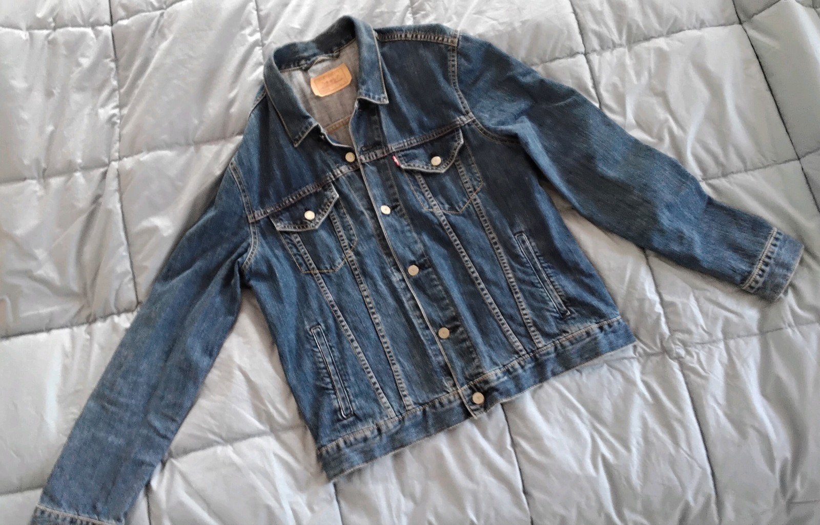 LEVI'S Spijker jack - Trucker Jas Maat L, Maat 52/54 (L), Blauw, Ophalen of Verzenden, LEVI'S