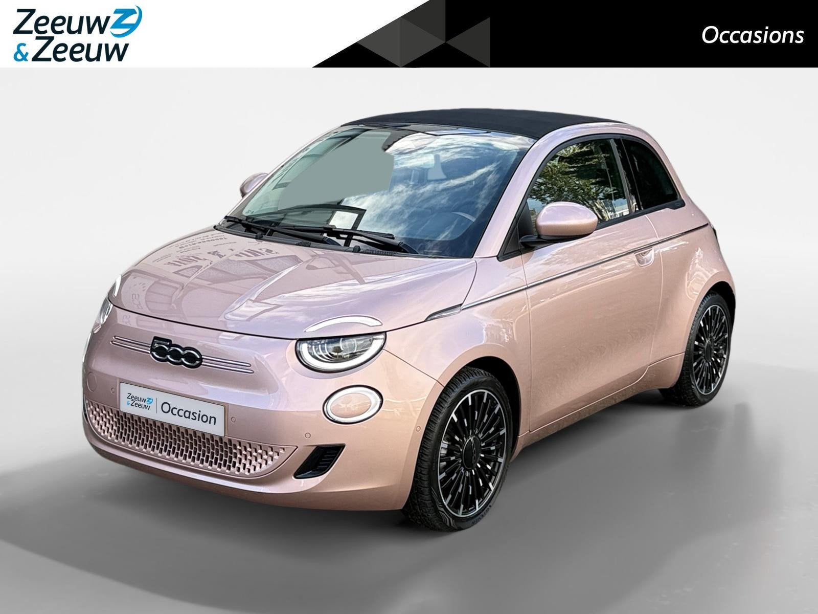 Fiat 500 C Icon 42 kWh | Keyless | Stoelverwarming | Camera, Auto's, 12 maanden, Stof, 4 stoelen, 305 km