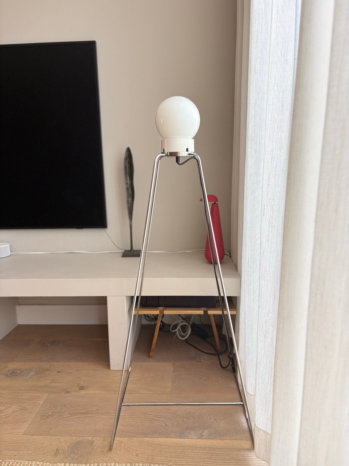 Stijlvolle vloerlamp met dimmer, 100 tot 150 cm, Overige fittingen, Ophalen of Verzenden, Glas