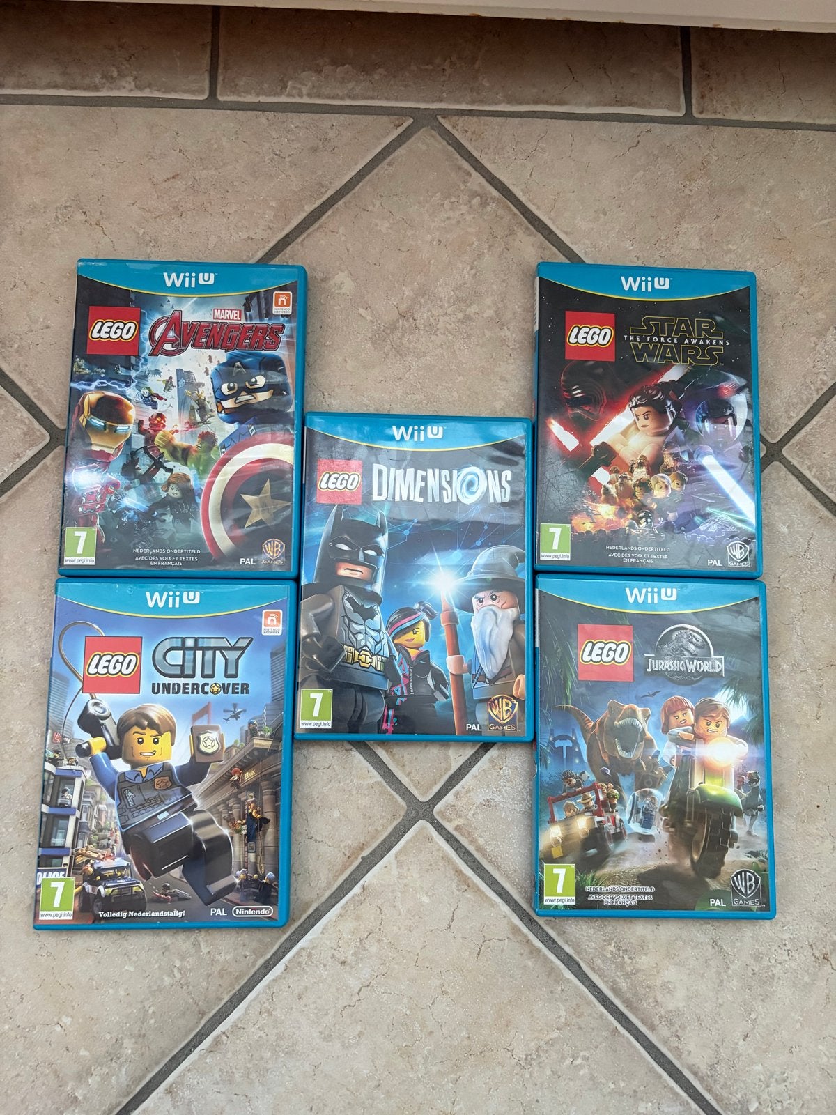 5 LEGO Wii U games: Avengers, Star Wars, Jurassic, City, Avontuur en Actie, Gebruikt, 1 speler, Ophalen of Verzenden