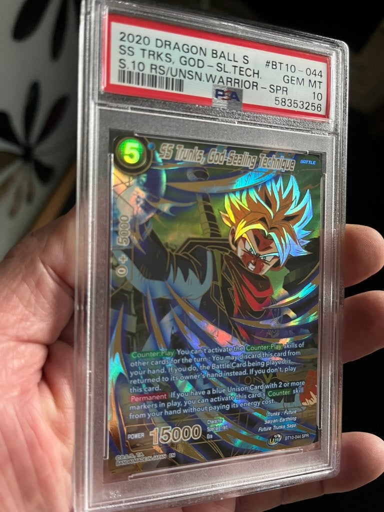 PSA 10 Dragon Ball Rise of the Unison Warrior SS Trunk God, Ophalen of Verzenden, Nieuw, Losse kaart