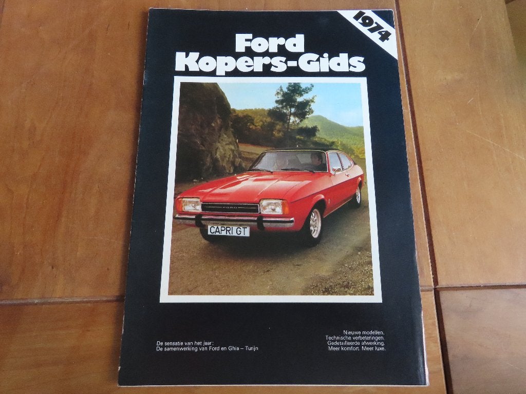 Folder Ford Kopers-Gids 1974, o.a. Capri II, Granada, Taunus, Ford, Ophalen of Verzenden, Zo goed als nieuw, Ford
