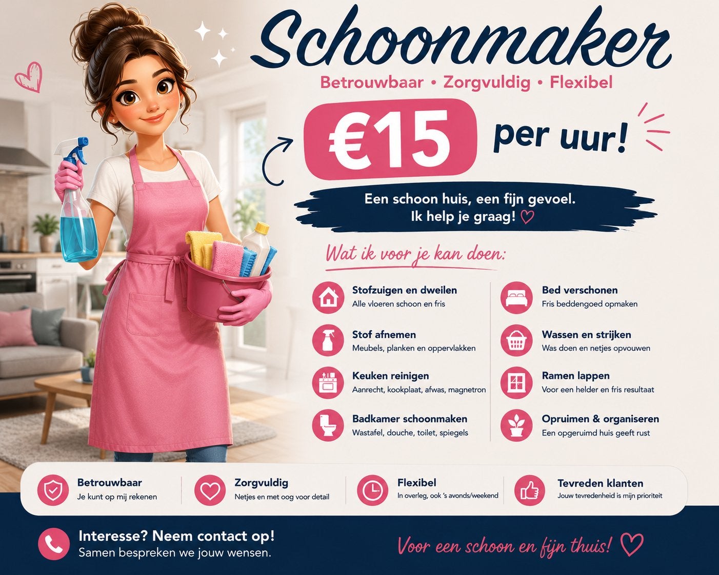 Schoonmaakster aangeboden Amsterdam, Tickets en Kaartjes, Eén persoon