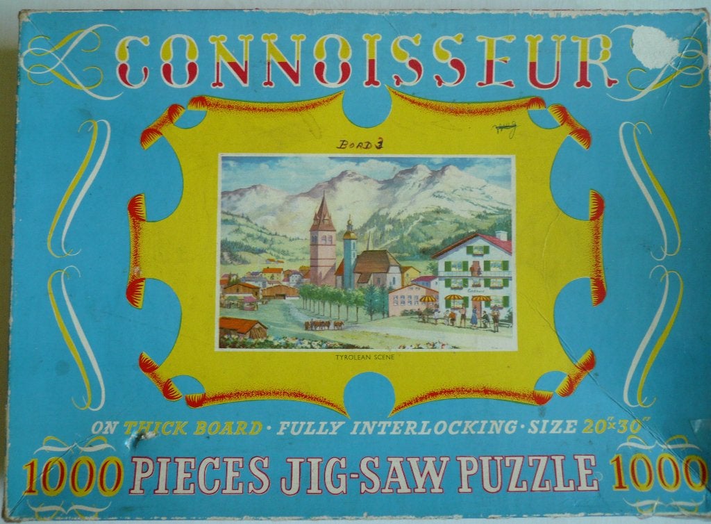 heel oude CONNOISSEUR jig-saw 1000 st Tyrolean scene TIROL, Ophalen of Verzenden, 500 t/m 1500 stukjes, Gebruikt, Legpuzzel