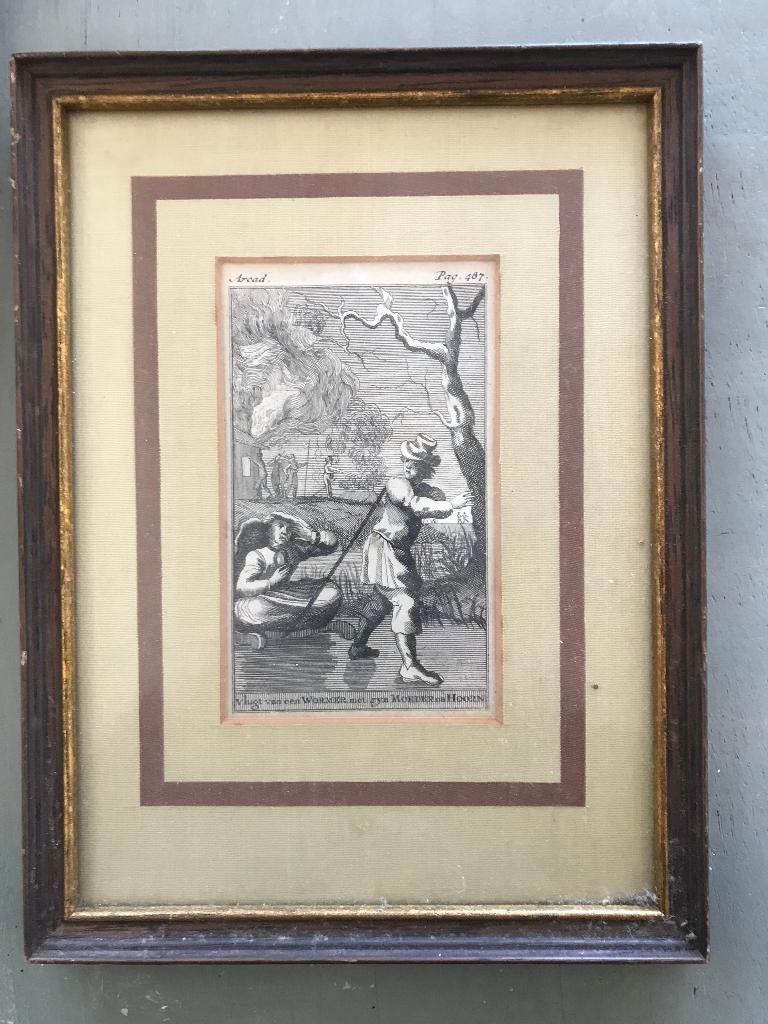 Antieke gravure / boekillustratie (17e/18e eeuw), Antiek en Kunst, Kunst | Schilderijen | Klassiek, Ophalen of Verzenden