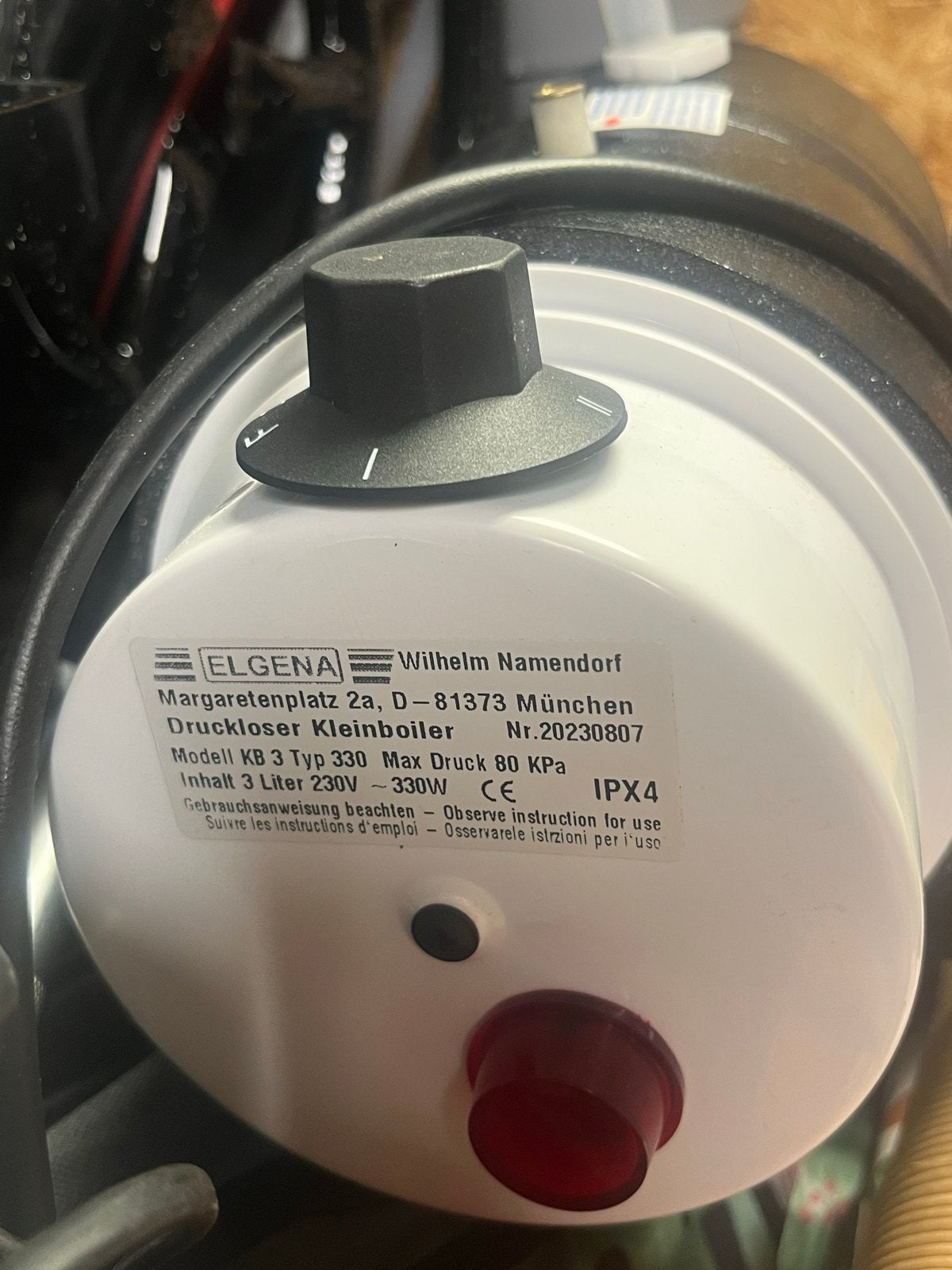 Elgena Drukloze Kleinboiler 3L 230V voor Boot/Camper, Watersport en Boten, Ophalen of Verzenden, Gebruikt, Kombuis en Sanitair