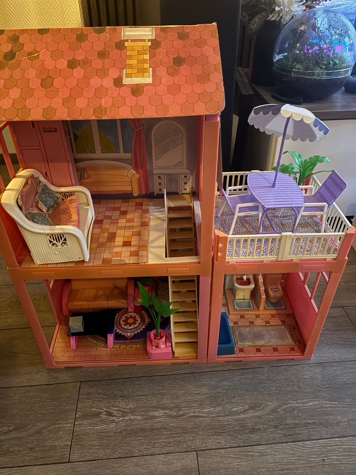 Vintage jaren 80 Barbie Droomhuis met Meubels en Accessoires, Ophalen of Verzenden, Gebruikt, Poppenhuis