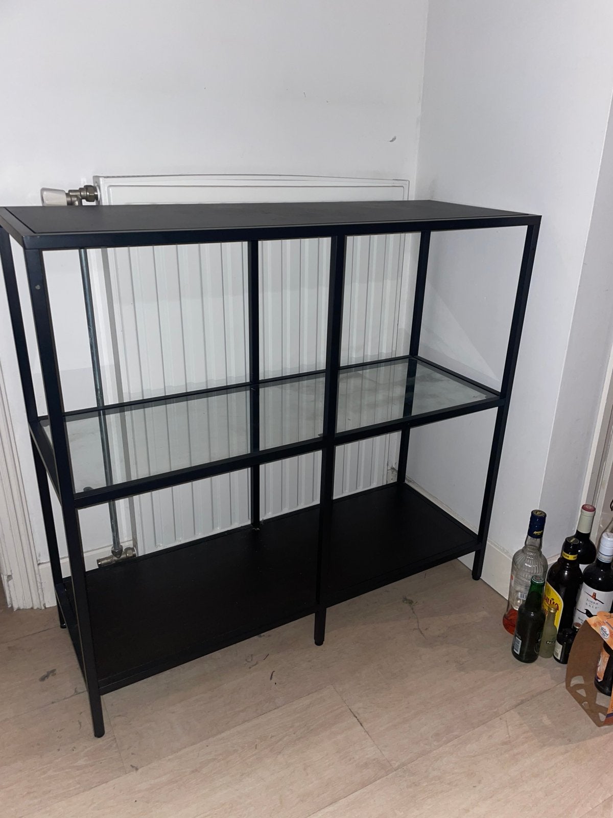 Metalen kast met glasplaat, Ophalen of Verzenden, Gebruikt
