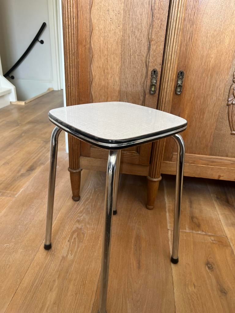 Vintage Formica krukje met chromen poten, Ophalen