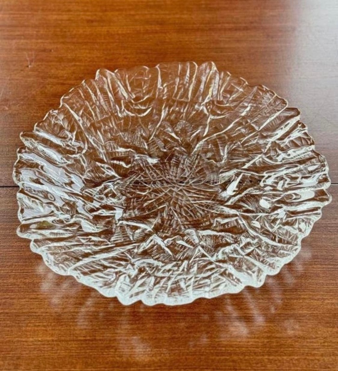 Mooie Walther Glas schaal met patroon, Ophalen of Verzenden, Zo goed als nieuw, Rond, Glas