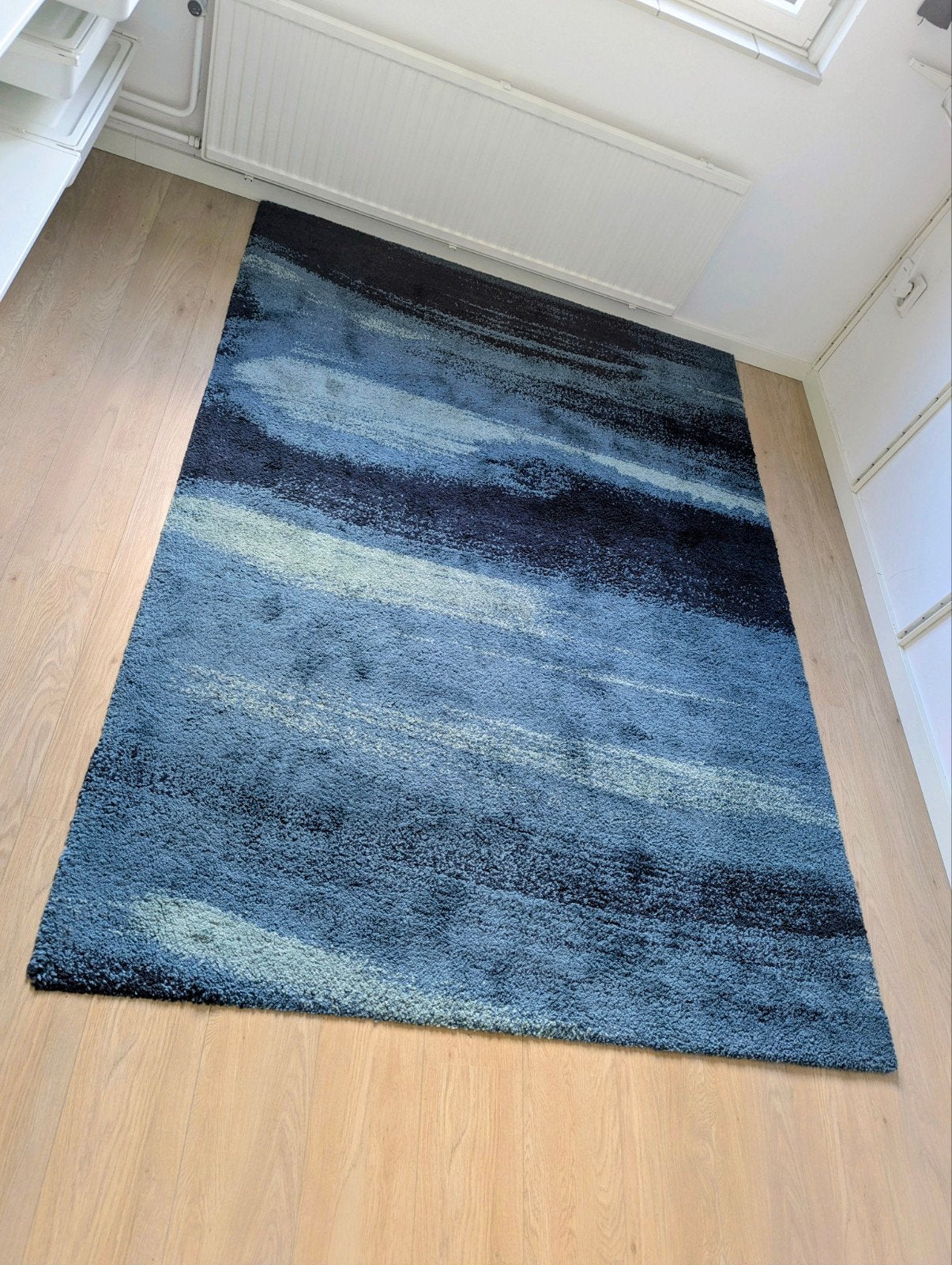 Ikea SÖNDERÖD hoogpolig vloerkleed 170x240 cm, Huis en Inrichting, Stoffering | Tapijten en Kleden, Ophalen, Blauw, 150 tot 200 cm