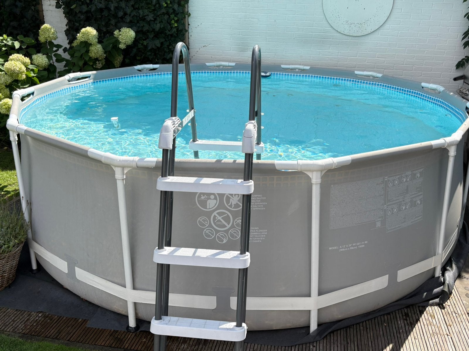 Intex Prism Frame Zwembad 366 x 99 cm + Trap + Accessoires, Ophalen, Gebruikt, 80 tot 120 cm, Rond