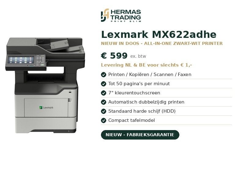 Lexmark MX622adhe, all-in-one zwart-wit laserprinter * Nieuw, Computers en Software, Lexmark International Technology S.a.r.l.