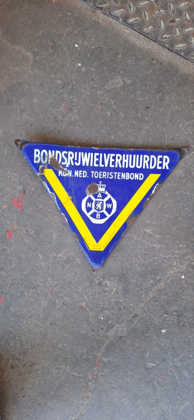 Vintage ANWB Bondsrijwielverhuurder Emaille Bord, Ophalen of Verzenden