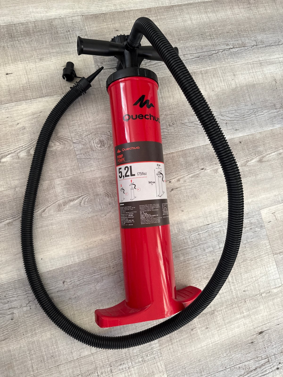 Quechua Handpomp 5,2L voor luchtbedden en floaty's, Ophalen of Verzenden, Zo goed als nieuw