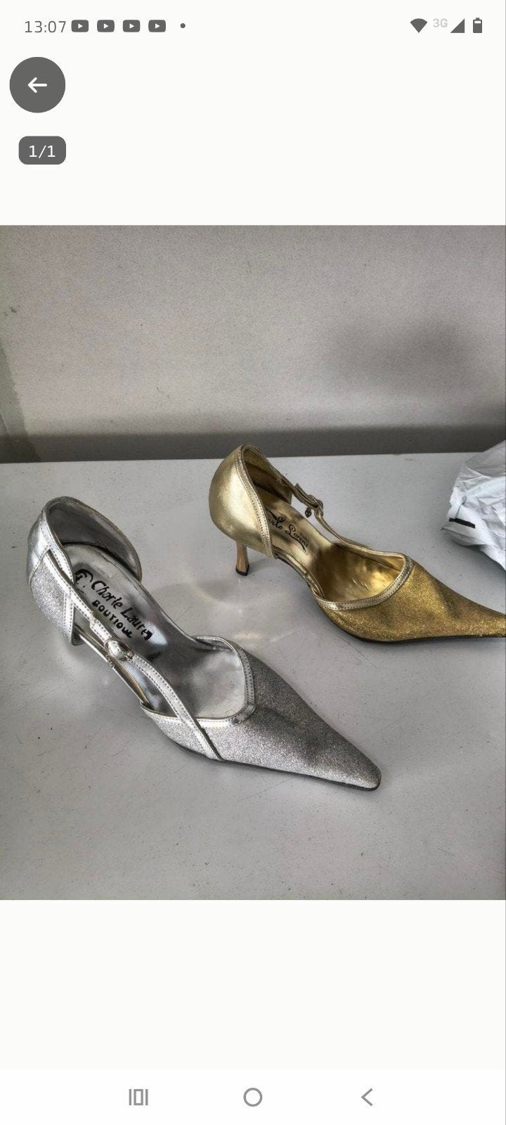 Gouden en zilveren glitter pumps - Maat 37/38, Pumps, Overige kleuren, Ophalen of Verzenden, Gedragen