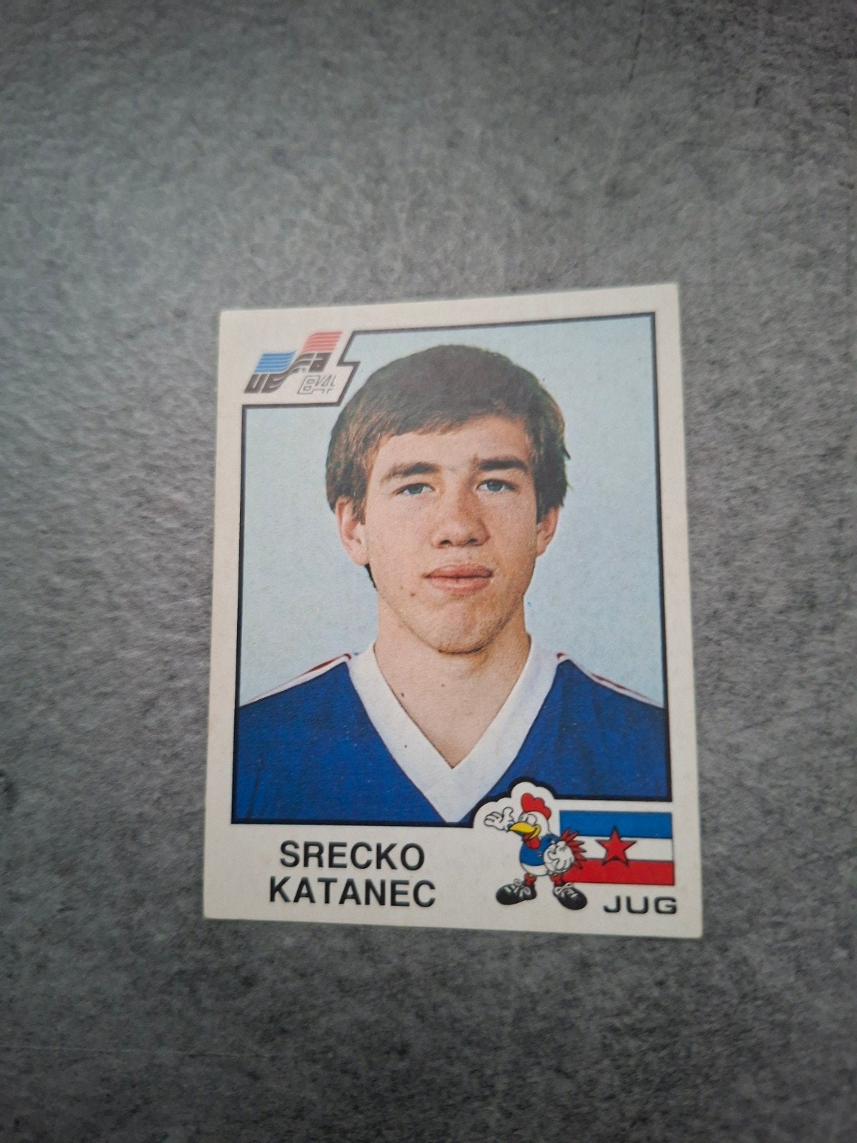Panini sticker Euro 84 France. Srecko Katanec Joegoslavië., Ophalen of Verzenden, Zo goed als nieuw, Sticker